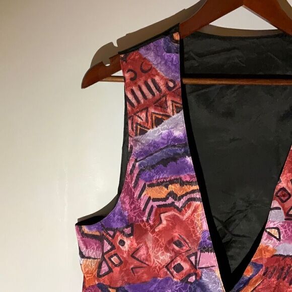 Vintage 80’s Vest Waistcoat, Abstract Print. Size Medium. - Picture 14 of 15